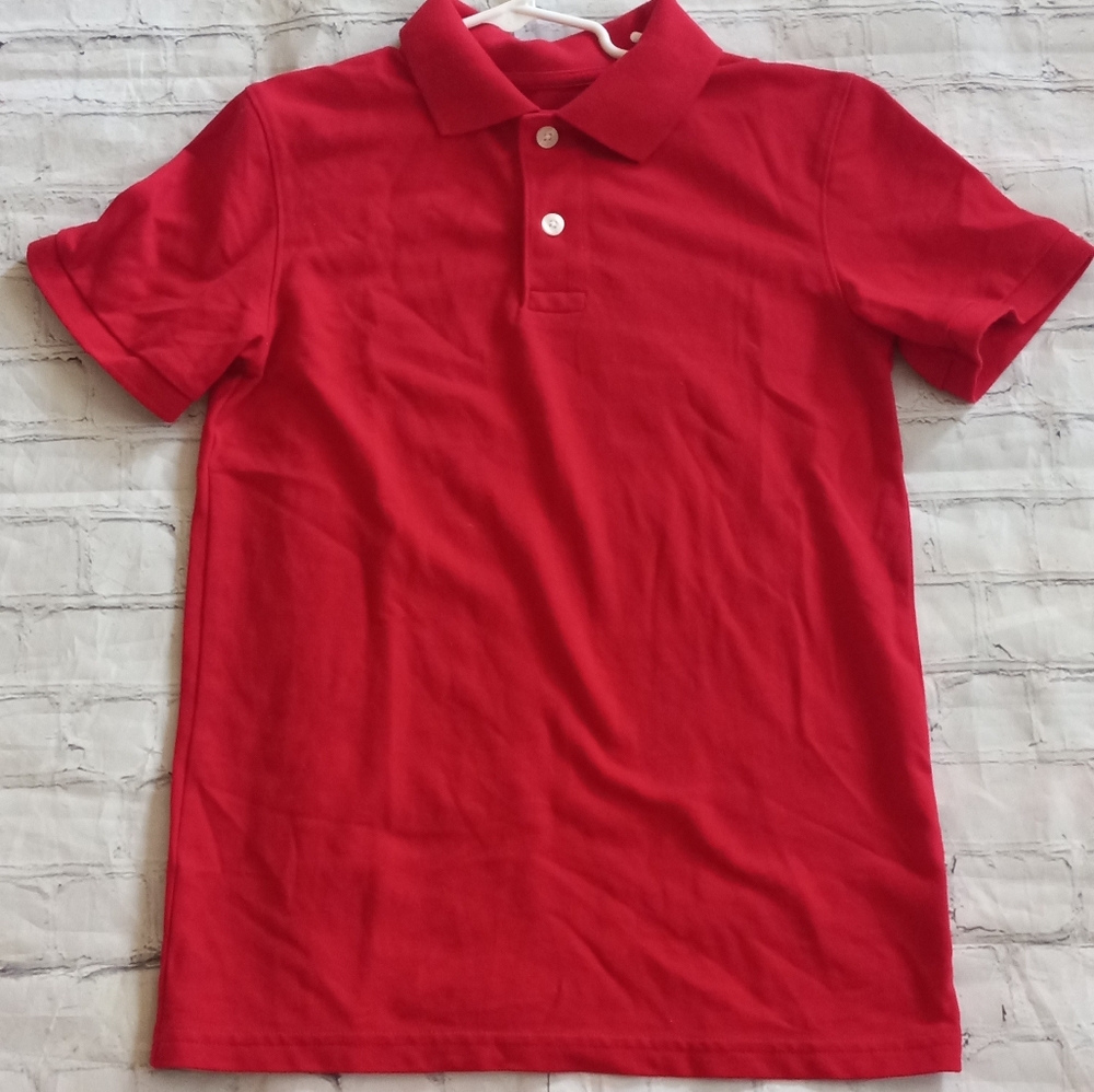 NWOT Boys M 8/10 Cat+Jack Short Sleeve Red Polo Shirt/School Uniform